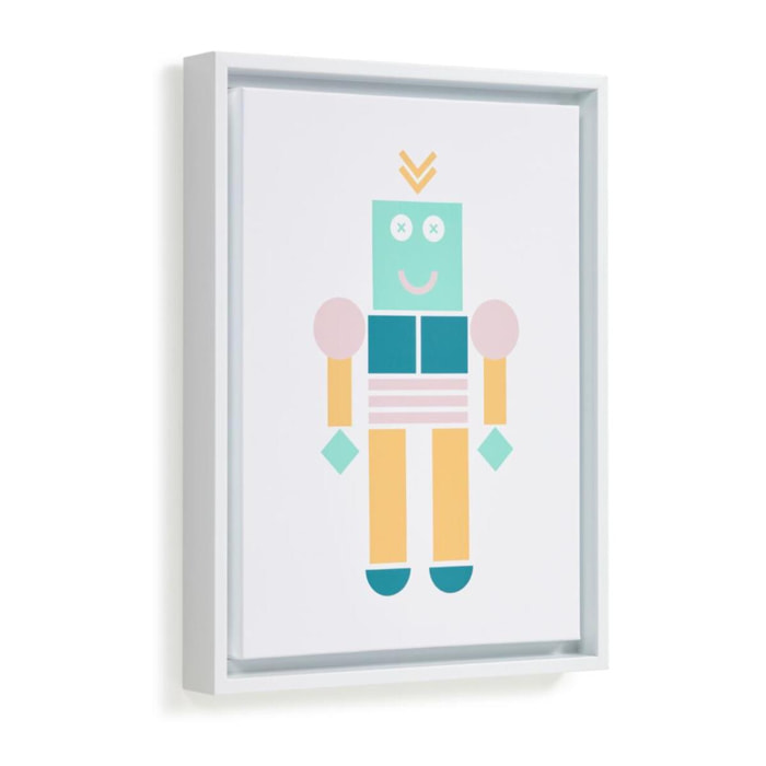 Kave Home - Quadro Julisa robot multicolore 30 x 40 cm