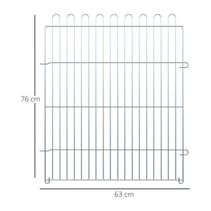 Parque para Mascotas 8 Vallas de Metal 63x76cm Plata