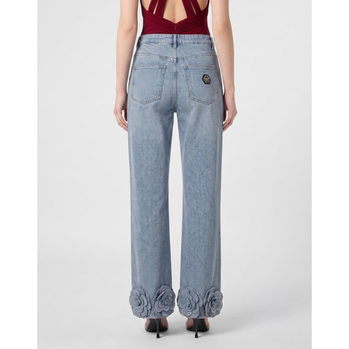 PHILIPP PLEIN Vaqueros de corte recto ROSES
