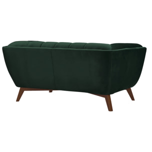 Canapé 2 places en velours vert foncé - Mona