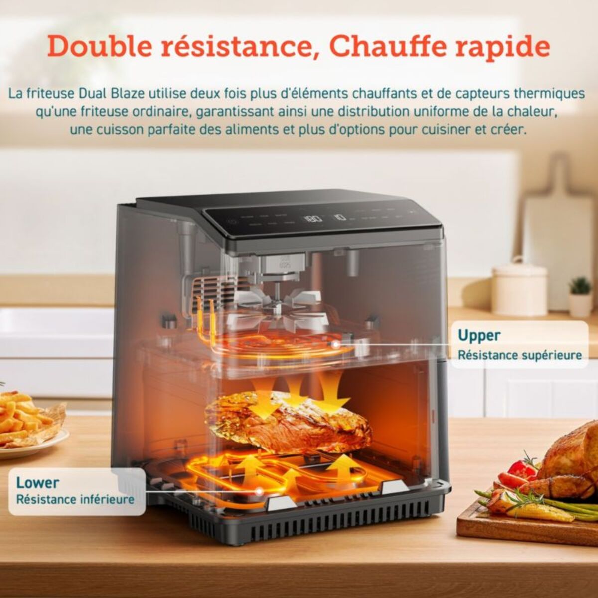 Friteuse sans huile COSORI Dual Blaze Noir + grille