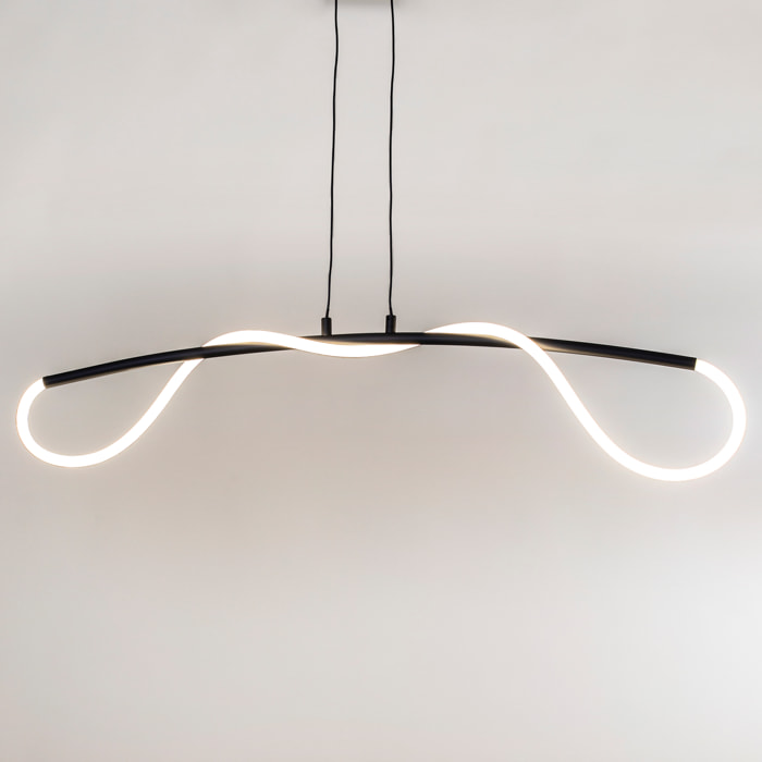 Forlight Colgante Tress LED 23.5W Blanco Neutro - 4000K Negro para Interior de Techo en Comedor, Salón, Cocina