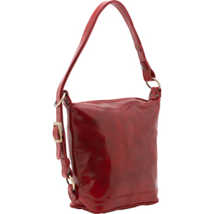 Borsa a secchiello  da donna In Vera pelle Made in Italy 34x33x15 cm