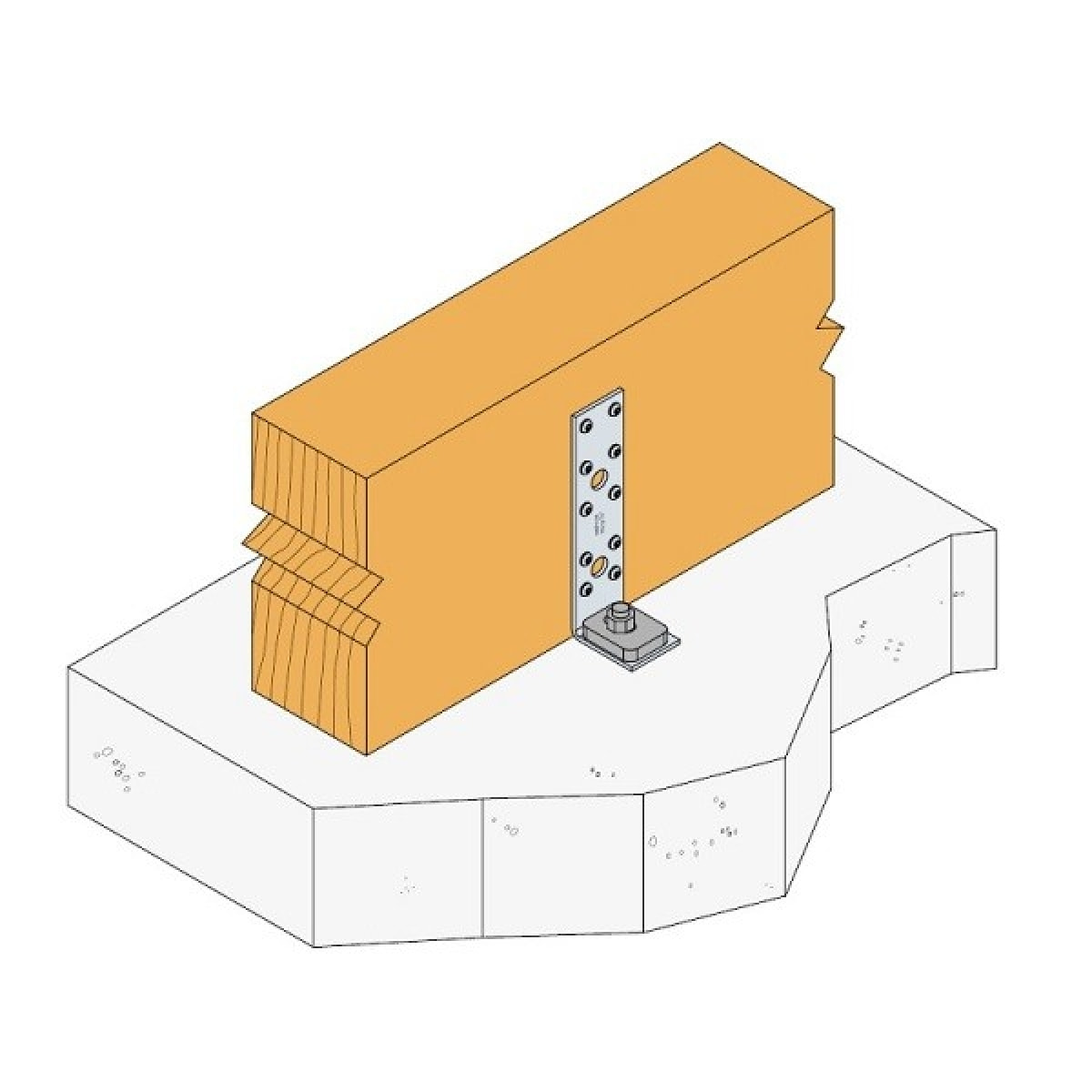 Ancrage pour montant d'ossature SIMPSON - A40xB490xC50 mm - AH49050/2-FR