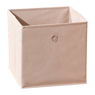 Portaoggetti pieghevole in polipropilene, color beige, cm 32x32x31