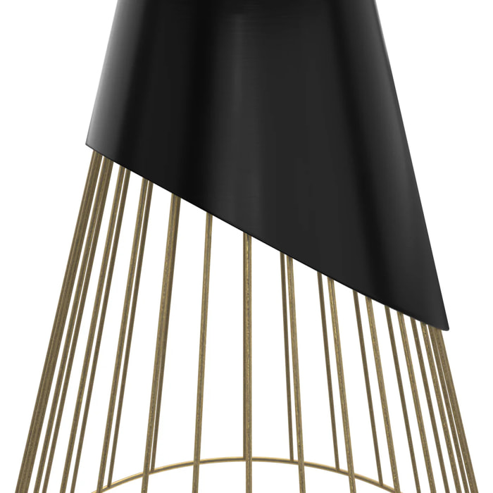 Table d'appoint ronde en métal noir et laiton D45 cm - Corry