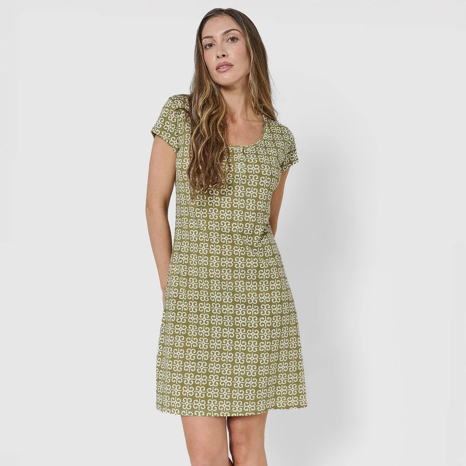 Camicia da notte manica corta cotone donna sagitario verde caccia