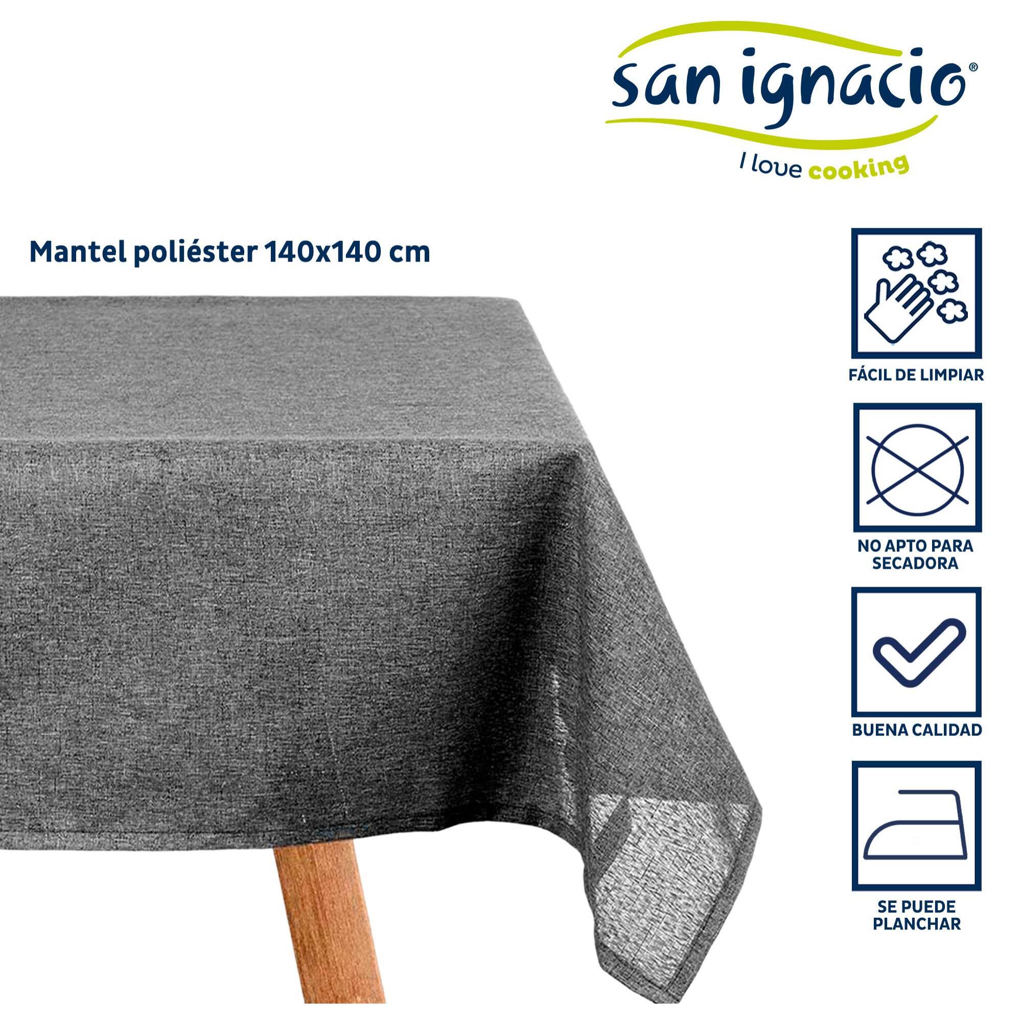 Mantel poliester 140x140cm gris oscuro colección kinvara