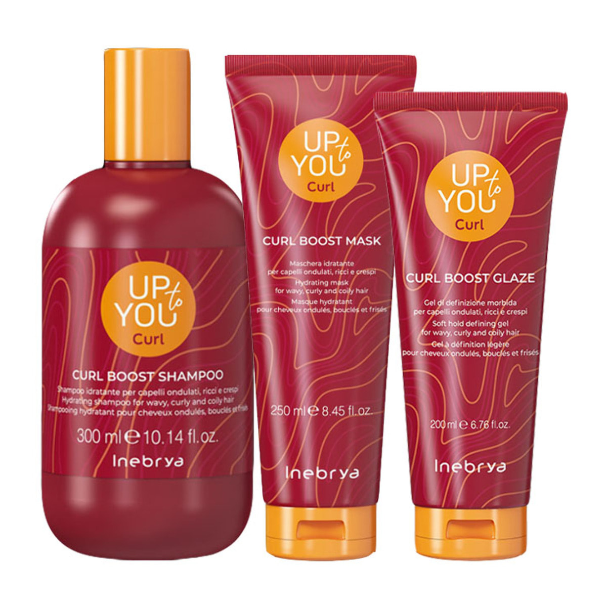 INEBRYA Kit Up To You Boost Curl Shampoo 300 + Mask 250 + Glaze 200ml
