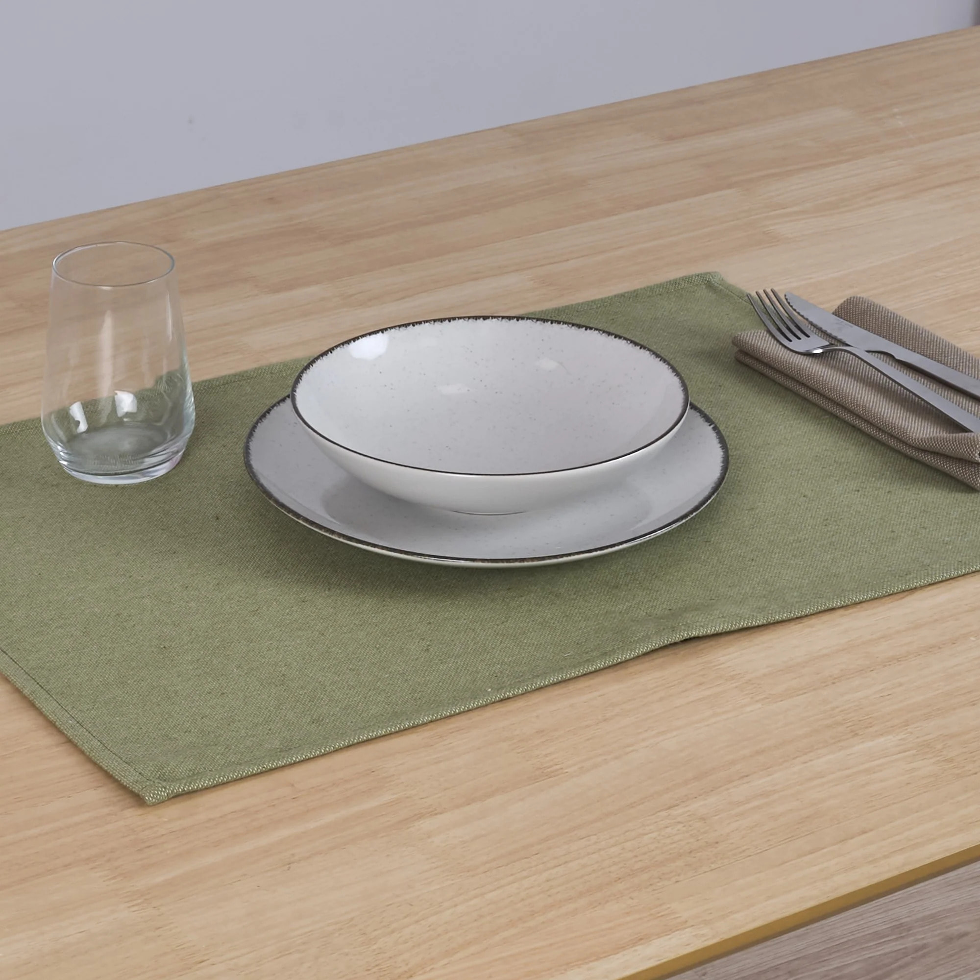 Lot de 2 sets de table jacquard MASSAIC GREEN WET