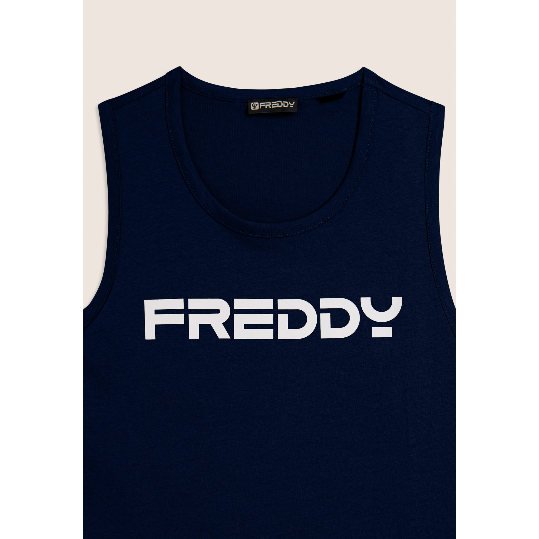 Canotta in cotone con retro vogatore e logo FREDDY