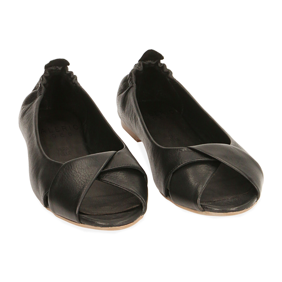 Ballerine nere in pelle