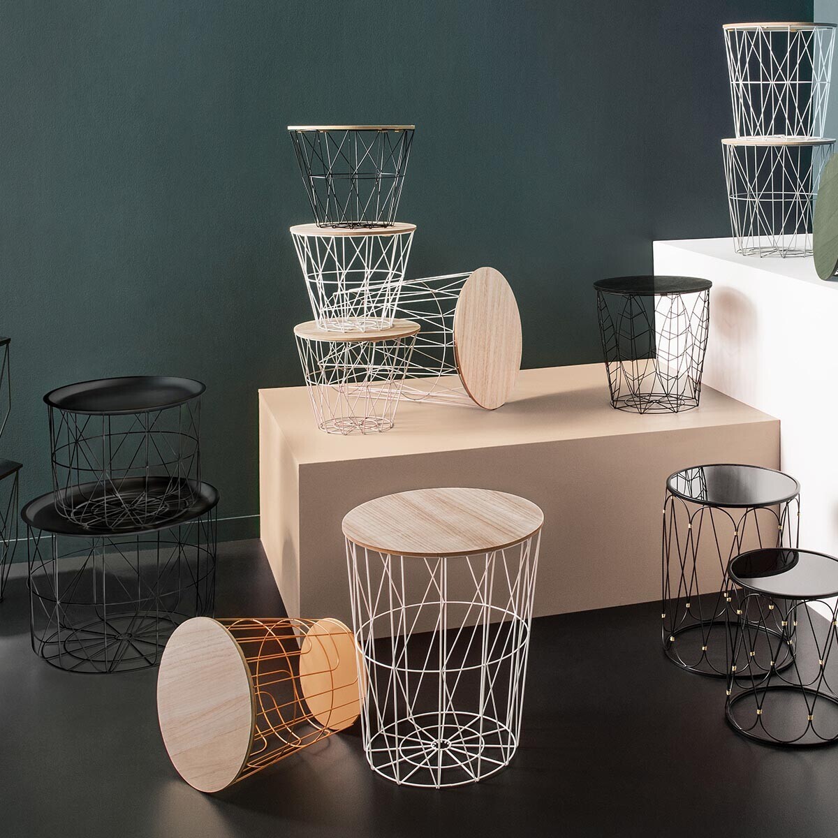 Table d'appoint "Kumi" blanche D47 cm