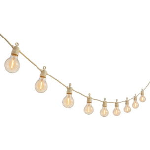 Guirlande lumineuse extérieur beige 10 globes transparents raccordable LED blanc chaud PARTY MAX CLEAR CREAM 8m