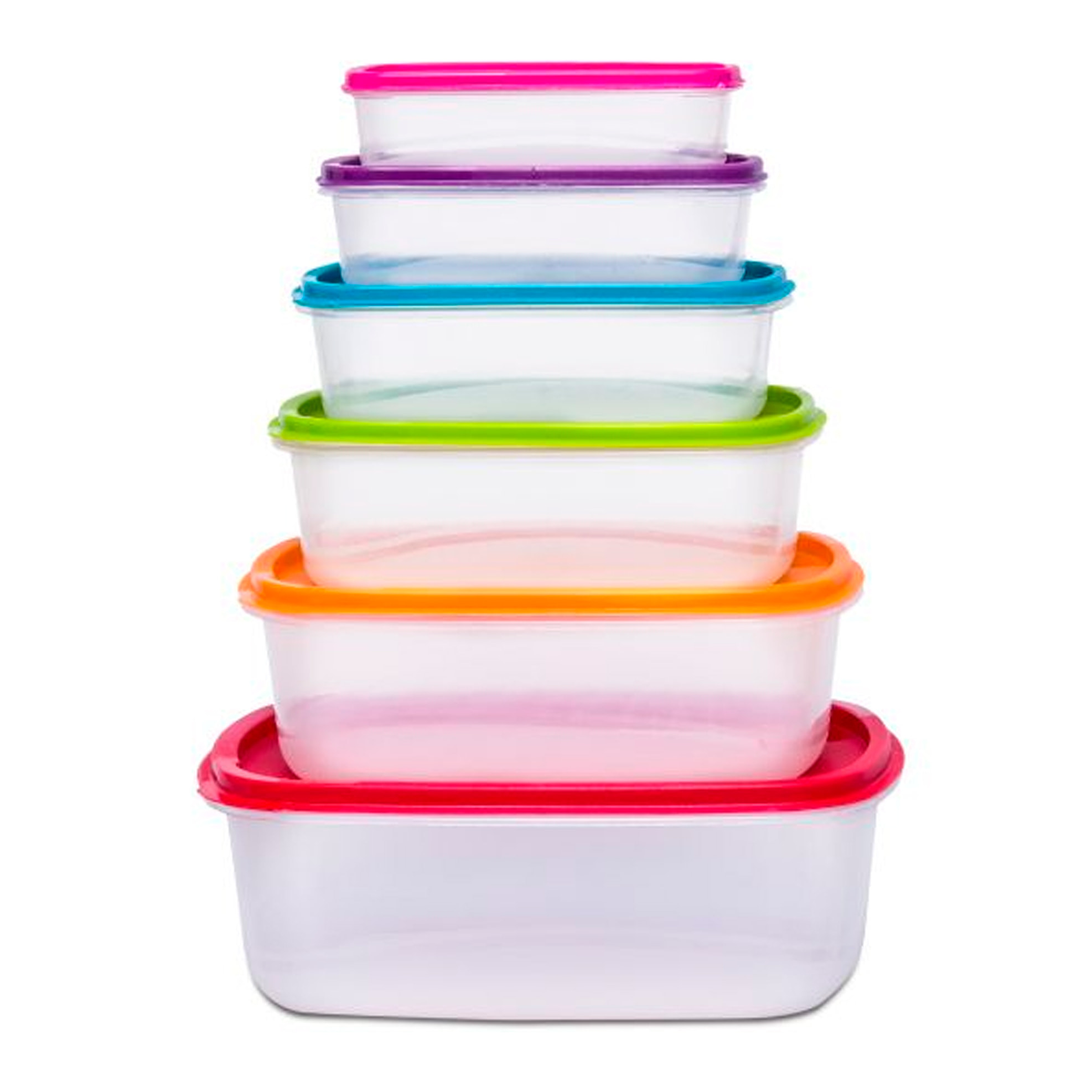 Conjunto de 6 cajas de conservación de alimentos rectangular