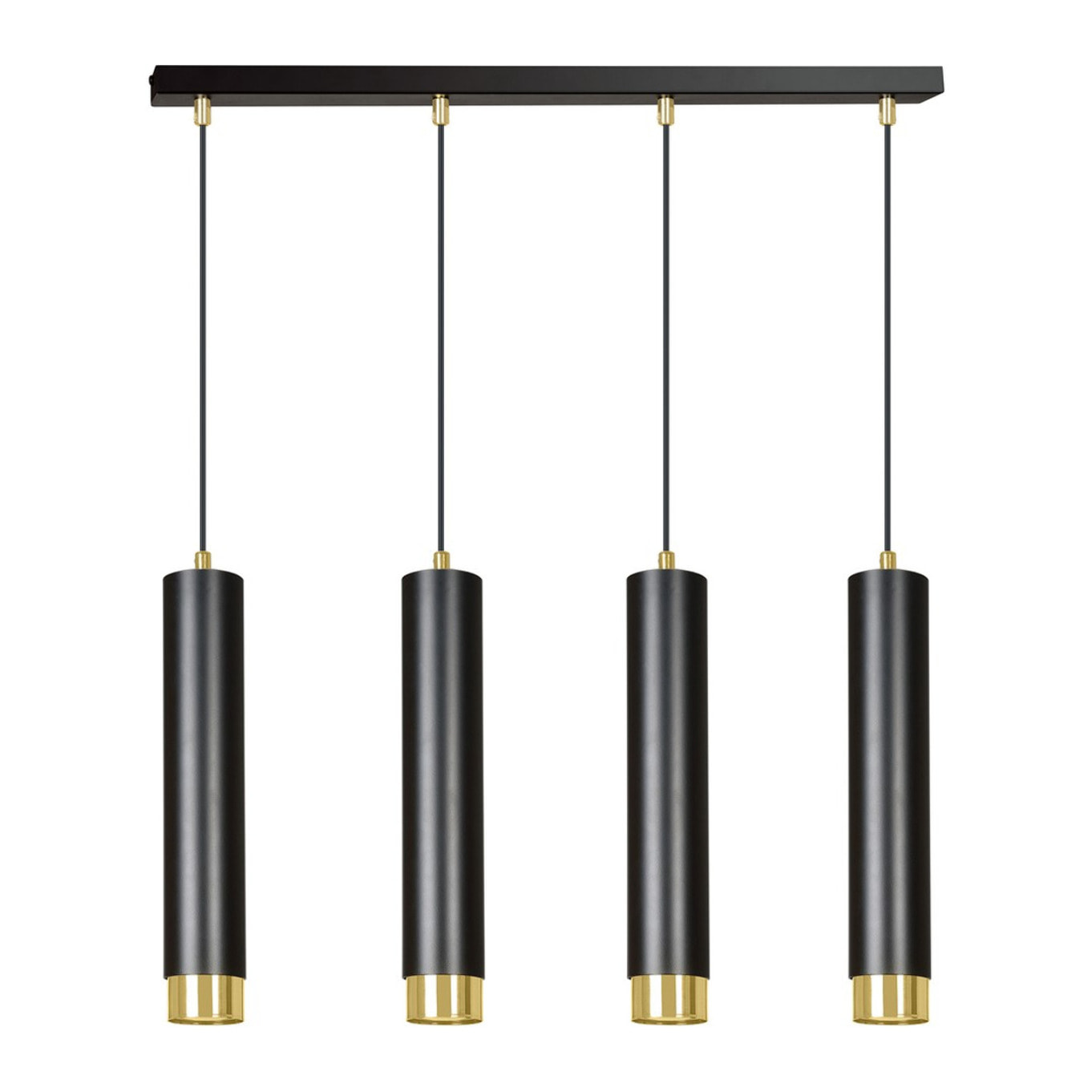 Lampada a sospensione KIBO in acciaio nero opaco e oro