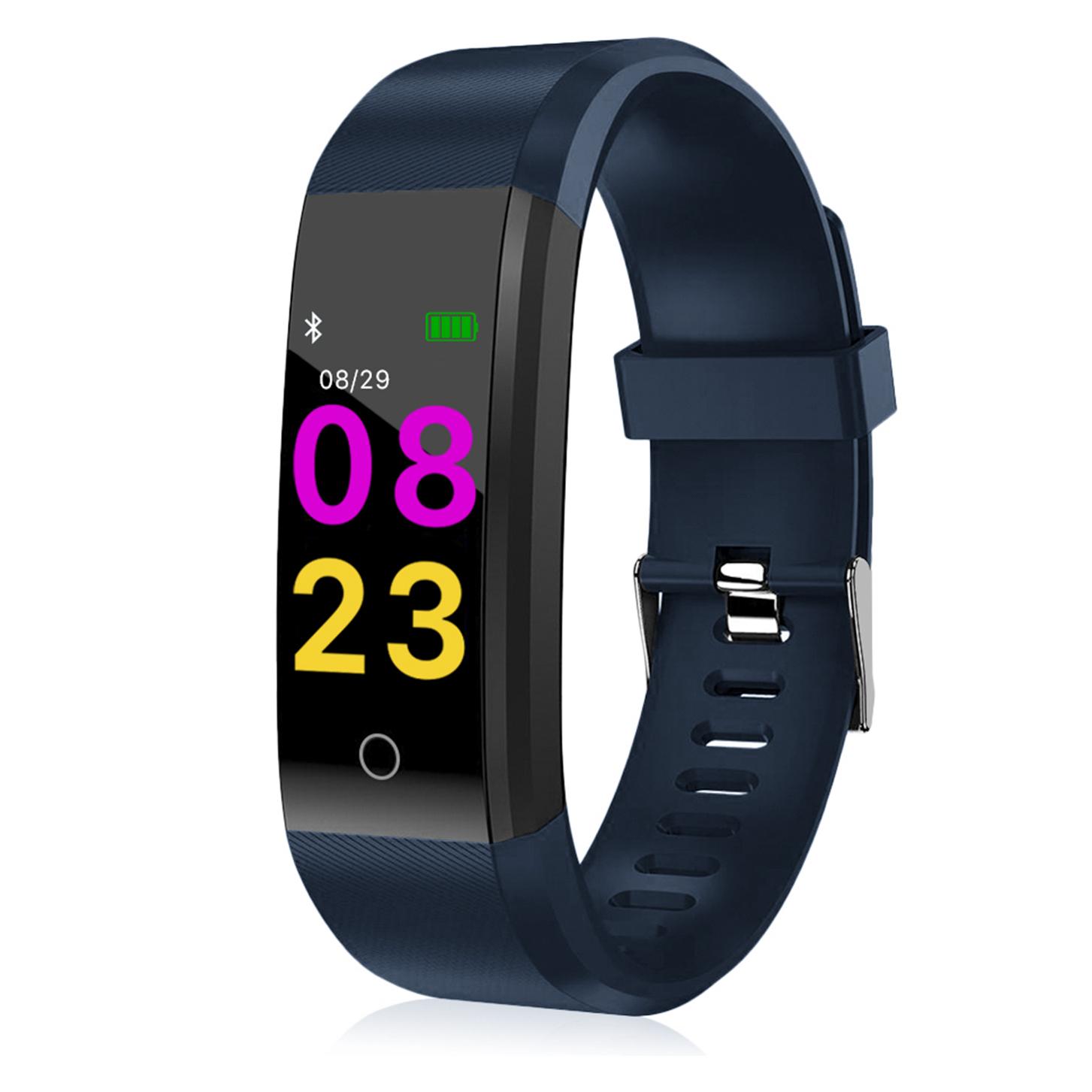 Brazalete inteligente ID115 Plus con termómetro, monitor cardíaco, tensión y oxígeno en sangre.