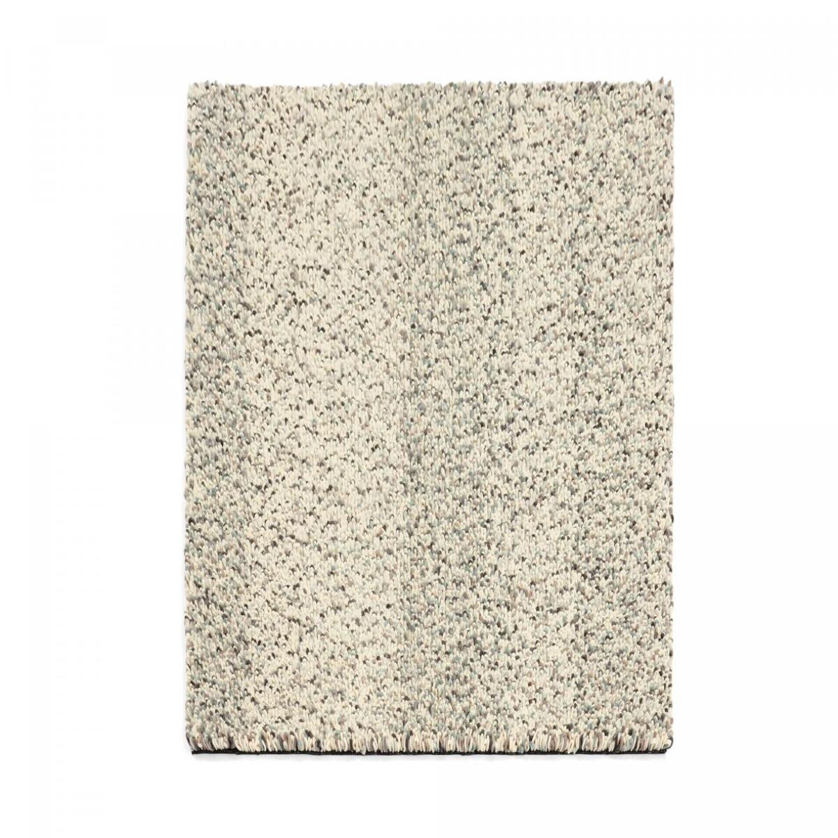 Tapis longs poils shaggy tissé en laine motif faux uni KABE