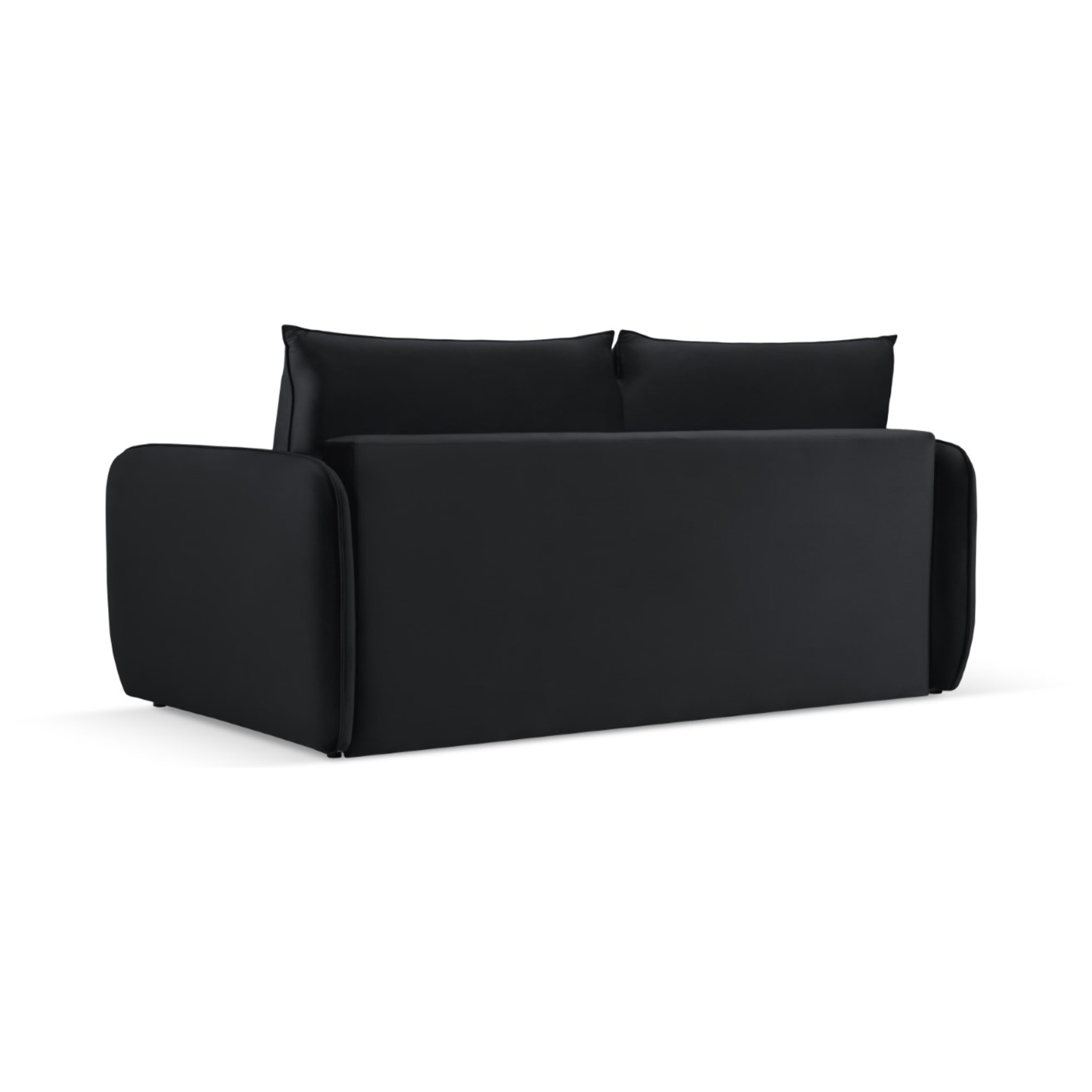 Canapé convertible "Vienna" 2 places en velours noir
