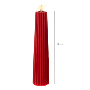 Candela rigata con fiamma a led - Pezzi 3 - D6xH26cm - Bianchi Dino - Articoli Natalizi -