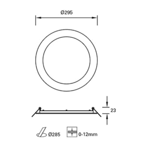 FORLIGHT Downlight Ip23 Easy Round Ø295Mm Led 19,7W 3000K Blanco 1692Lm