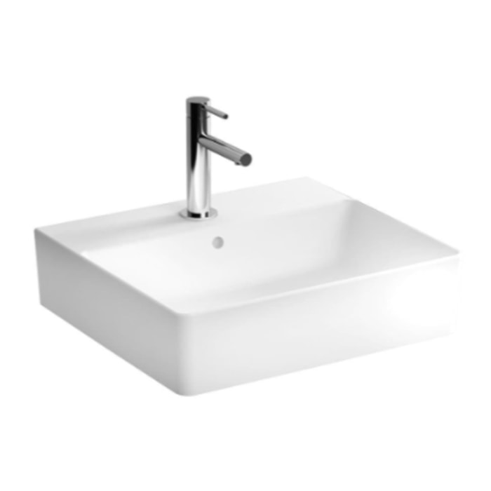 Nuo lavabo suspendu en céramique 50x44x12.5 cm, trou pour mitigeur, blanc (7431-003-0001)