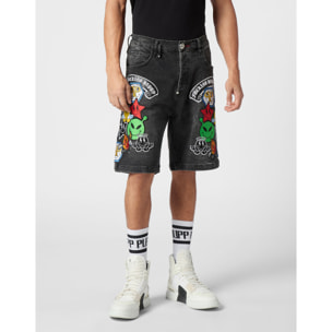 PHILIPP PLEIN Pantalones cortos vaqueros SMILE