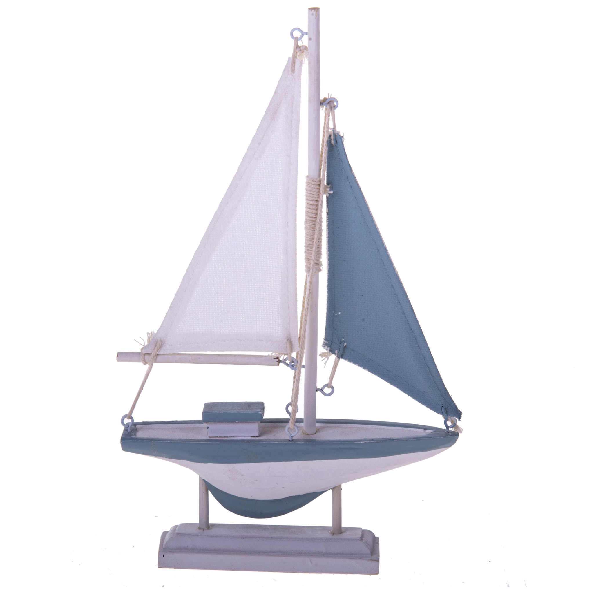 Barca. Altezza 24 Cm - Pezzi 4 - 14X24X3cm - Colore: Blu  - Bianchi Dino - Marina, Decori Tema Marino