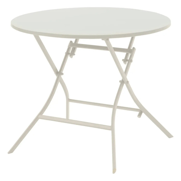 Table de jardin pliante ronde "Greensboro" argile 4 places en acier