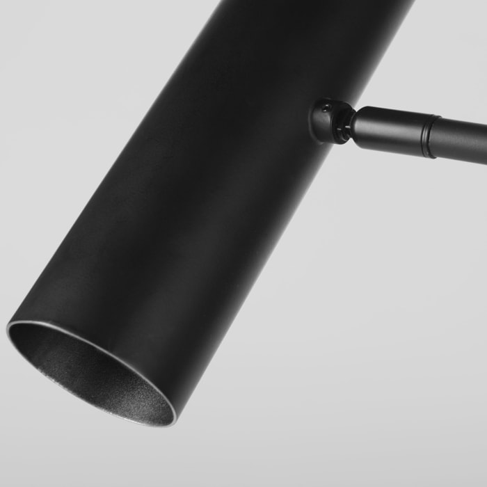 Forlight Meds - Lámpara de Pie de Salón de Metal Minimalista de Color Negro para Bombilla GU10 con Cabezal Orientable