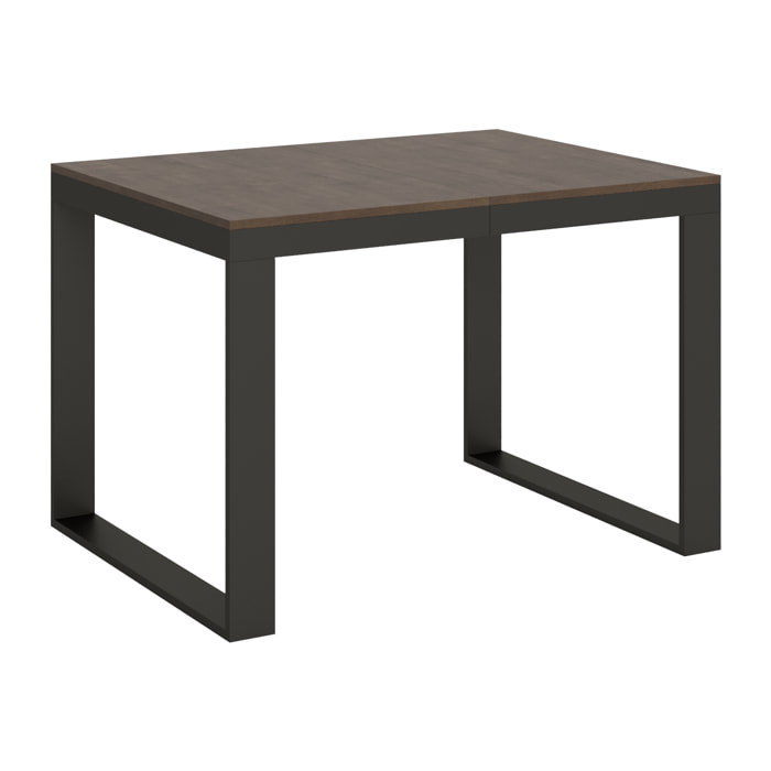 Table extensible 90x120/380 cm Tecno Evolution Noyer cadre Anthracite