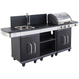 COOK'IN GARDEN - Cuisine extérieure modulable FIDGI 3 avec housse