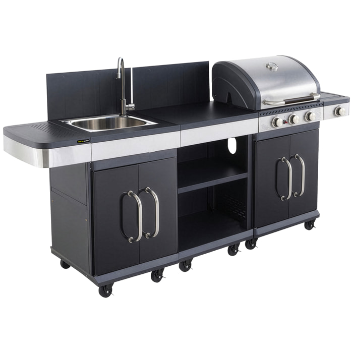 COOK'IN GARDEN - Cuisine extérieure modulable FIDGI 3 avec housse