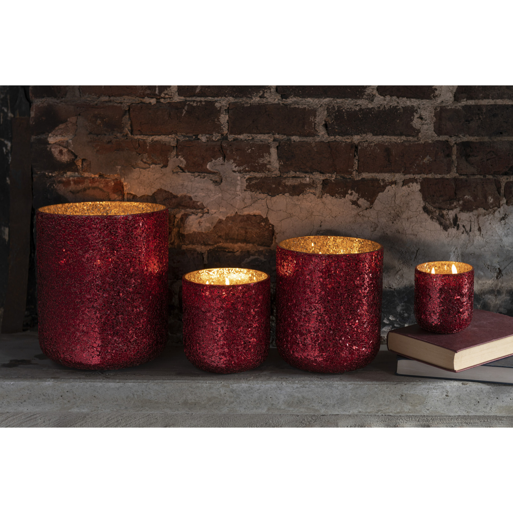 J-Line bougie parfumée Luxuria - Berry Bliss - verre - rouge - extra large - 120H