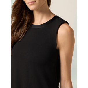 Oltre - Vestido tubo fluido con bolsillos y botones - Negro