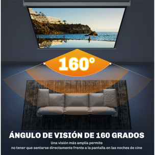 Pantalla de Proyector Manual 100 Pulgadas, Pantalla de Proyección, Formato 4:3/16:9, para Interior y Exterior, Cine en Casa, Oficina, Patio, 203x152 cm, Blanco
