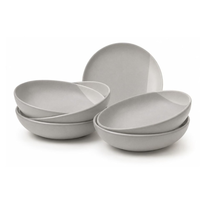 Lot de 6 assiettes creuses, TERRE DE SIENNE