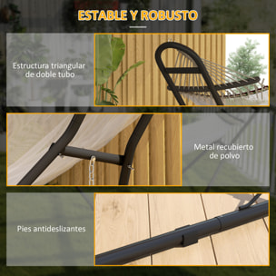 Soporte para Hamaca para 2-3 Personas, Largo 278 cm, Cadena Ajustable, con Estructura de Acero, Ganchos en S, Pies Antideslizantes, para Hamacas de 2,75-4 m, Carga 150 kg, Negro