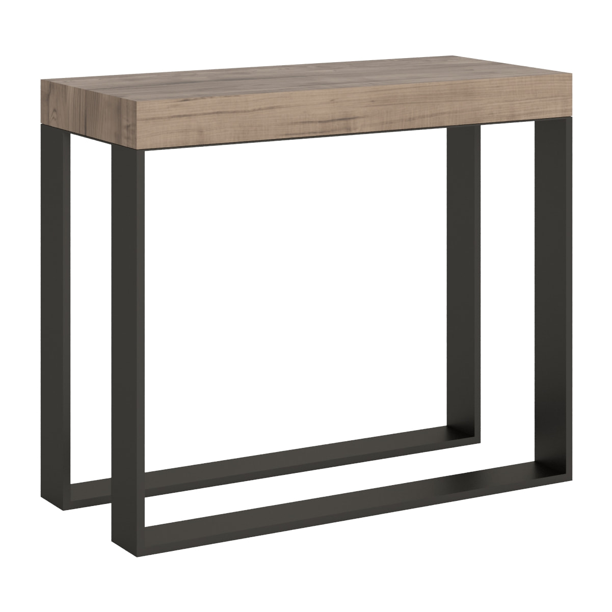 Console extensible 90x40/196 cm Elettra Small Chêne Nature cadre Anthracite