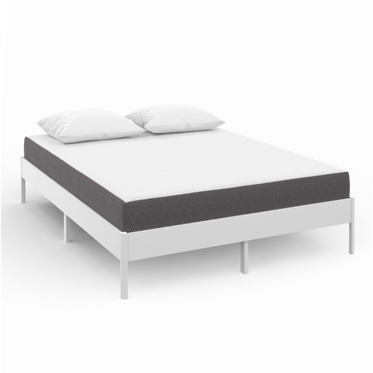 Matelas mémoire de forme - 140 cm - Dessus design blanc, coté design gris