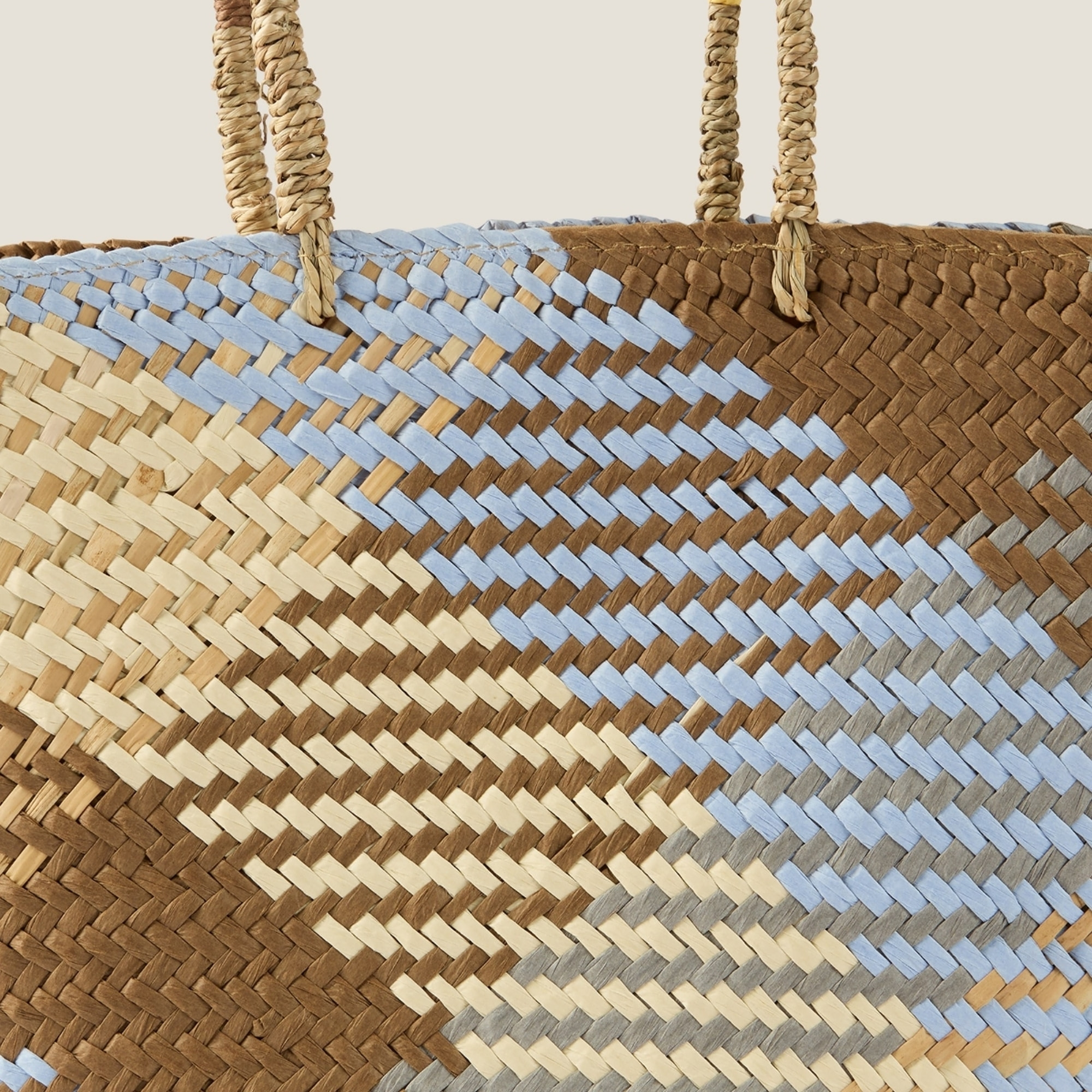 Capazo de playa en mimbre colores Zenda color amarillo