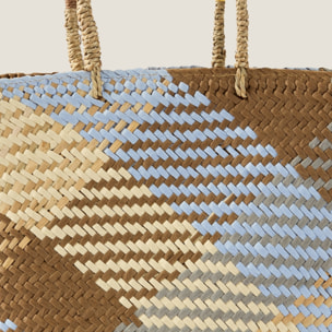 Capazo de playa en mimbre colores Zenda color amarillo