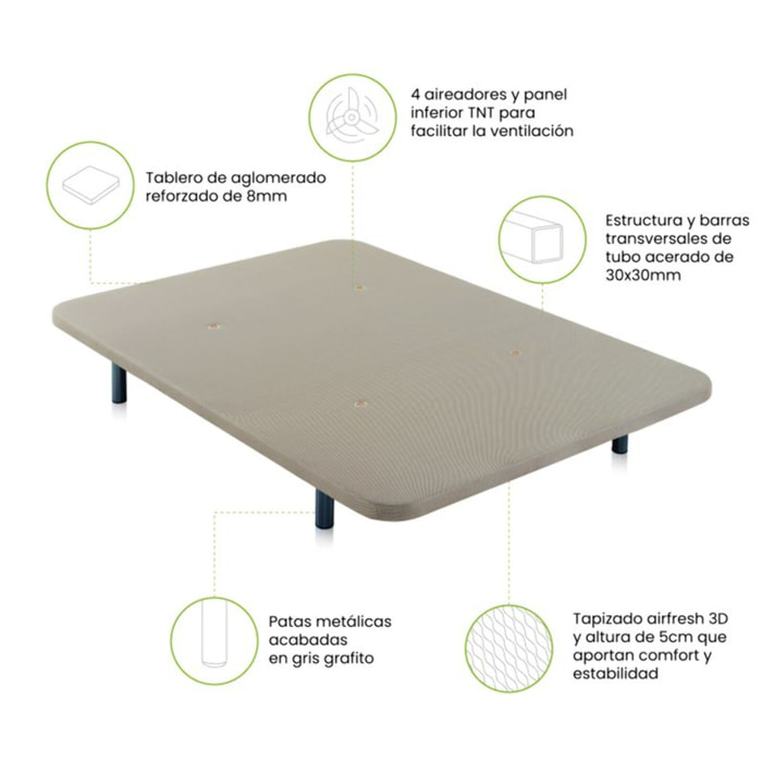 Base tapizada Air 3D Beige