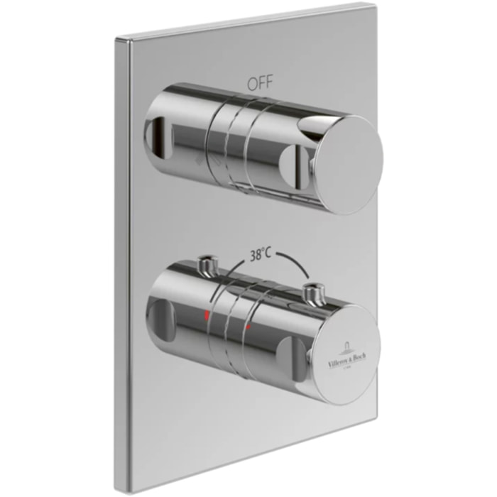 Façade mitigeur thermostatique encastré 2 voies VILLEROY ET BOCH Universal Taps & Fittings rectangle
