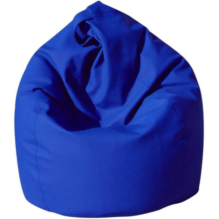Pouf Azelia, Poltrona multiuso, Poltroncina sacco, Pouf poggiapiedi, Made in Italy, 70x70 h110 cm, Blu