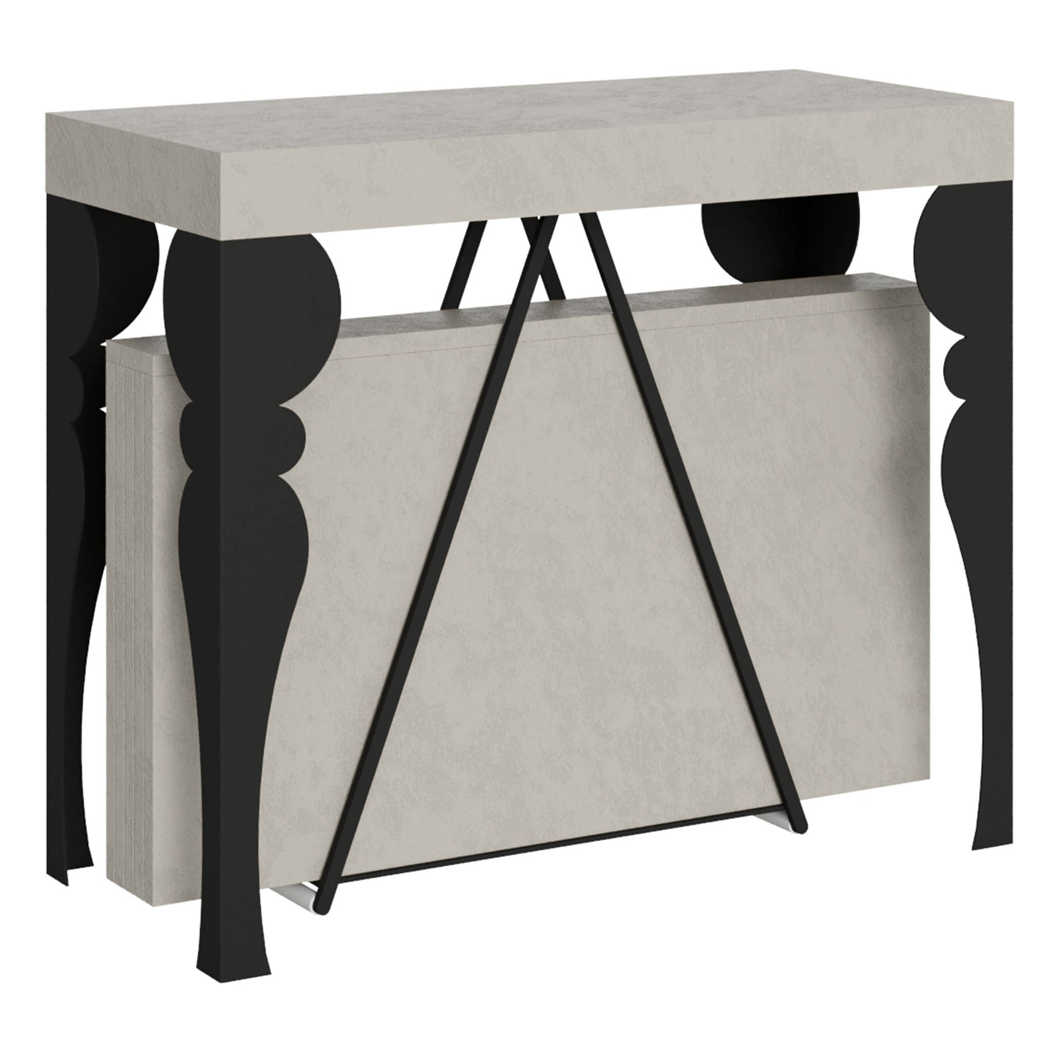 Consolle allungabile 90x40/300 cm Riza cashmere telaio antracite