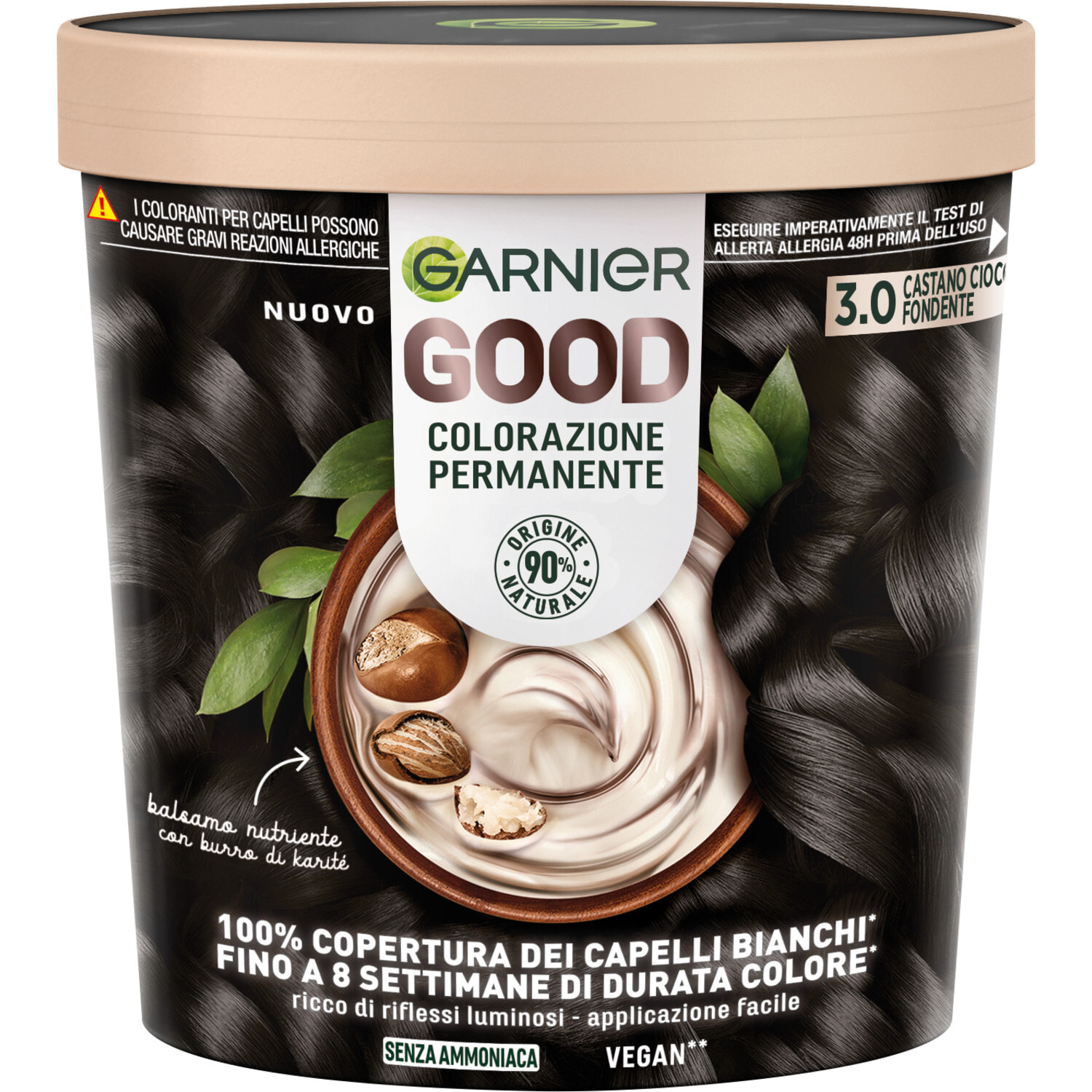 Tinta Capelli 3.0 Castano Cioccolato Fondente Colorazione Permanente Good Senza Ammoniaca con Balsamo Nutriente