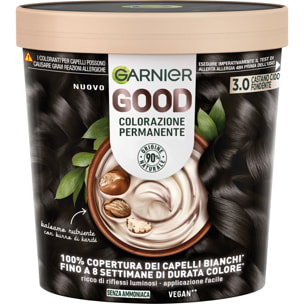 Tinta Capelli 3.0 Castano Cioccolato Fondente Colorazione Permanente Good Senza Ammoniaca con Balsamo Nutriente