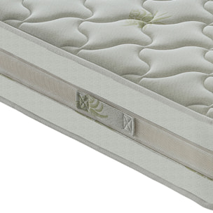 Materasso 150x190 in Memory Foam - 5 cm memory foam - Alto 25 cm - 9 Zone di Comfort - Rivestimento Aloe Vera