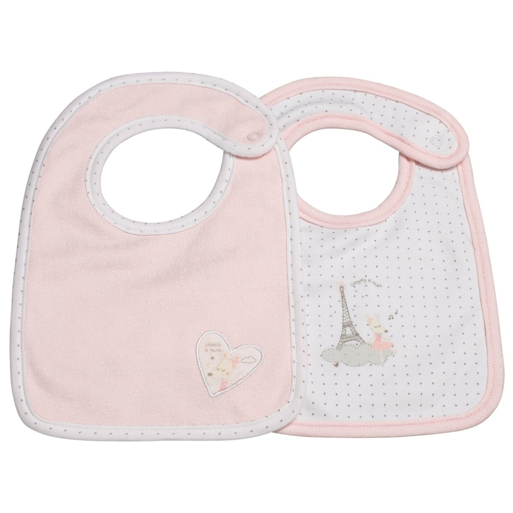 Lot de 2 bavoirs en coton Rose